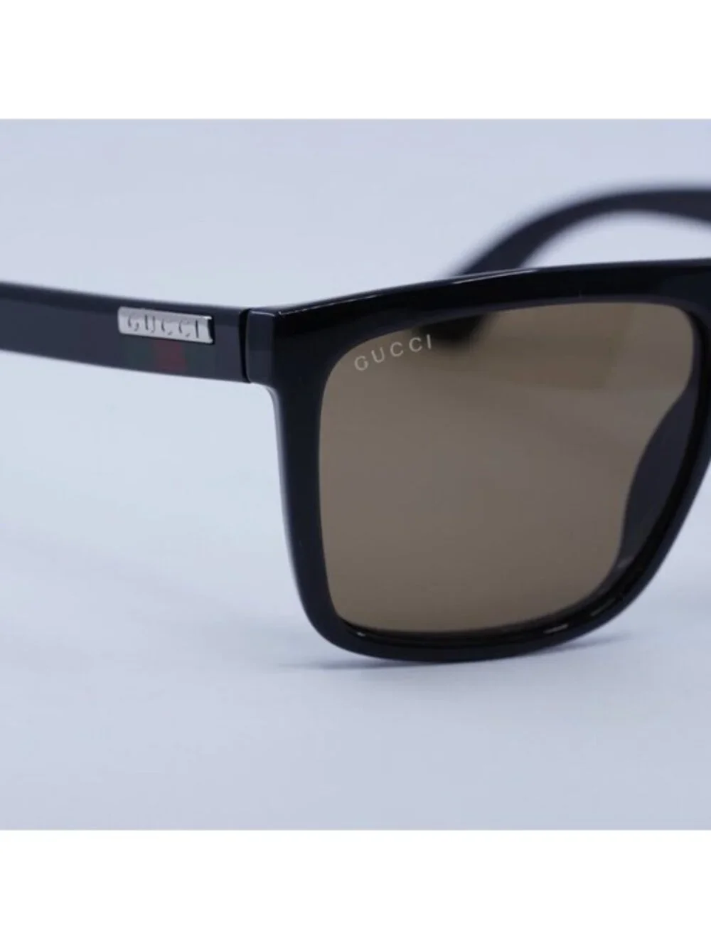 Gucci GG0748S 002 Sunglasses Black Square Frame, Brown Lenses